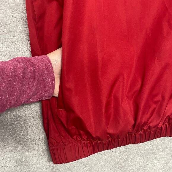 FootJoy Shirt Mens Medium Red Windshirt Pullover V Neck Pockets Golf FJ - Picture 6 of 10